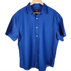 Untuckit Men's Cotton Blue Short Sleeve Buttondown Shirt​​